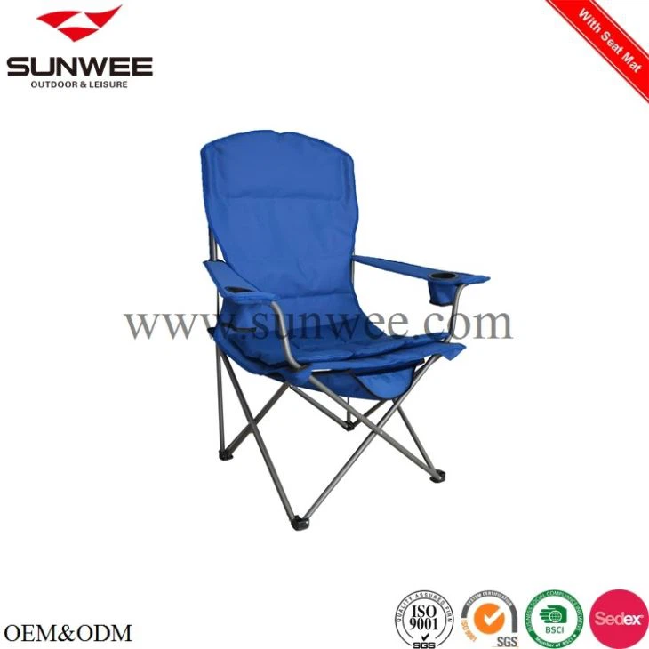 Padded camp chair with cushion