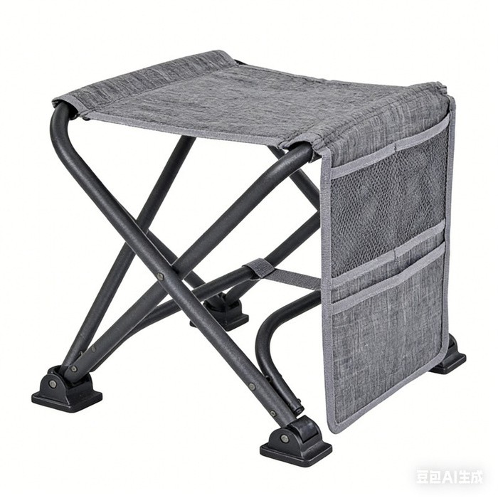Heavy-Duty Portable Stool with Rotatable Feet & Dual-Purpose Pocket